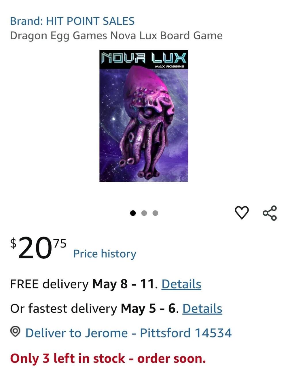 Nova Lux: Max Robbins Card Game 1-6 Players - Dragon Egg Games - Picture 3 of 3